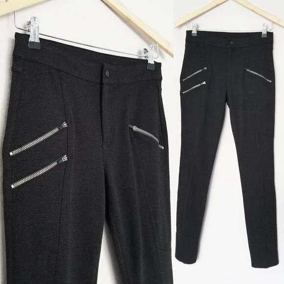 Athleta Ponte Twill Moto Pant in Black 4 Stretch Zipper Accent Comfort Biker $89 - Picture 2 of 16